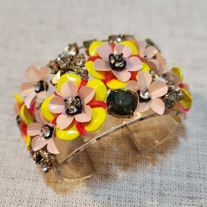 J. Crew Floral Sequin Lucite Cuff
